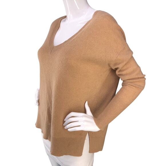 Halogen Sweater Womens S 100% Cashmere Camel V-Neck Long Sleeve - Picture 4 of 14